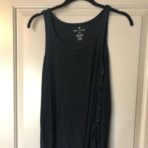 American Eagle Navy Lace Up Tank- Small